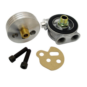 Spin On Oil Filter Kit - with built in thermostat + exit/entry for oil cooler applications